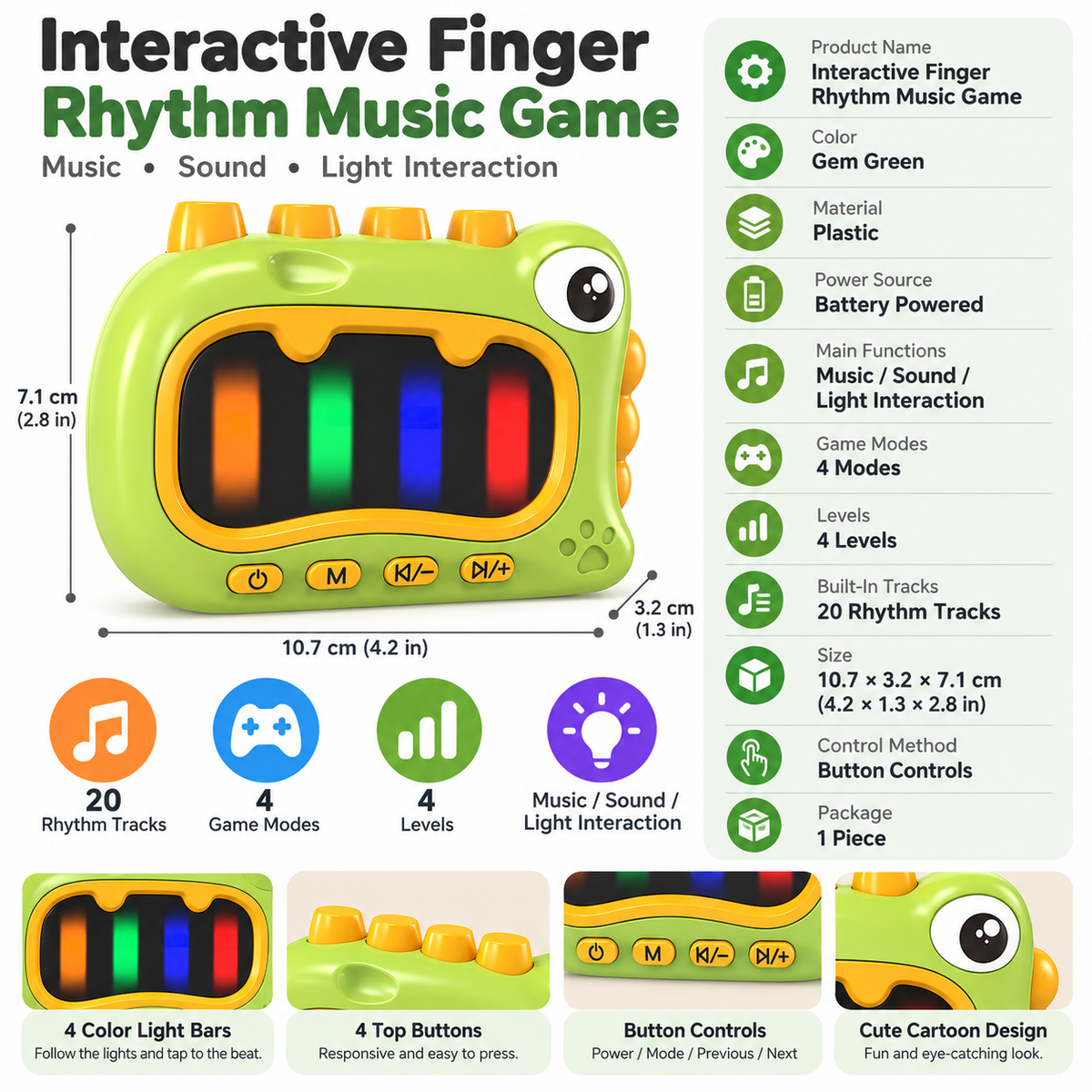 Interactive Finger Rhythm Music Game – 4 Game Modes