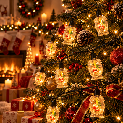 10-Light Santa Claus LED Christmas String Lights