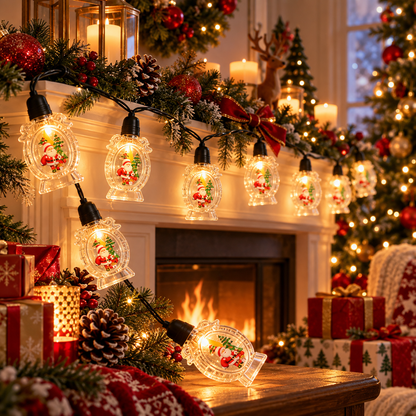 10-Light Santa Claus LED Christmas String Lights