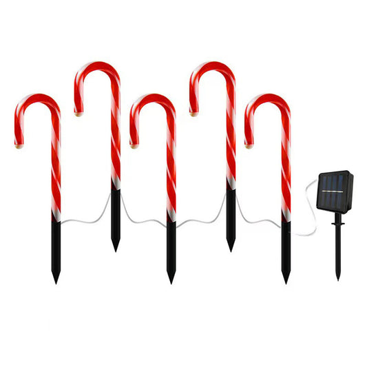 5-Pack Solar LED Candy Cane Lights