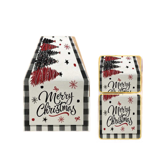 Christmas Tree Buffalo Plaid Table Runner