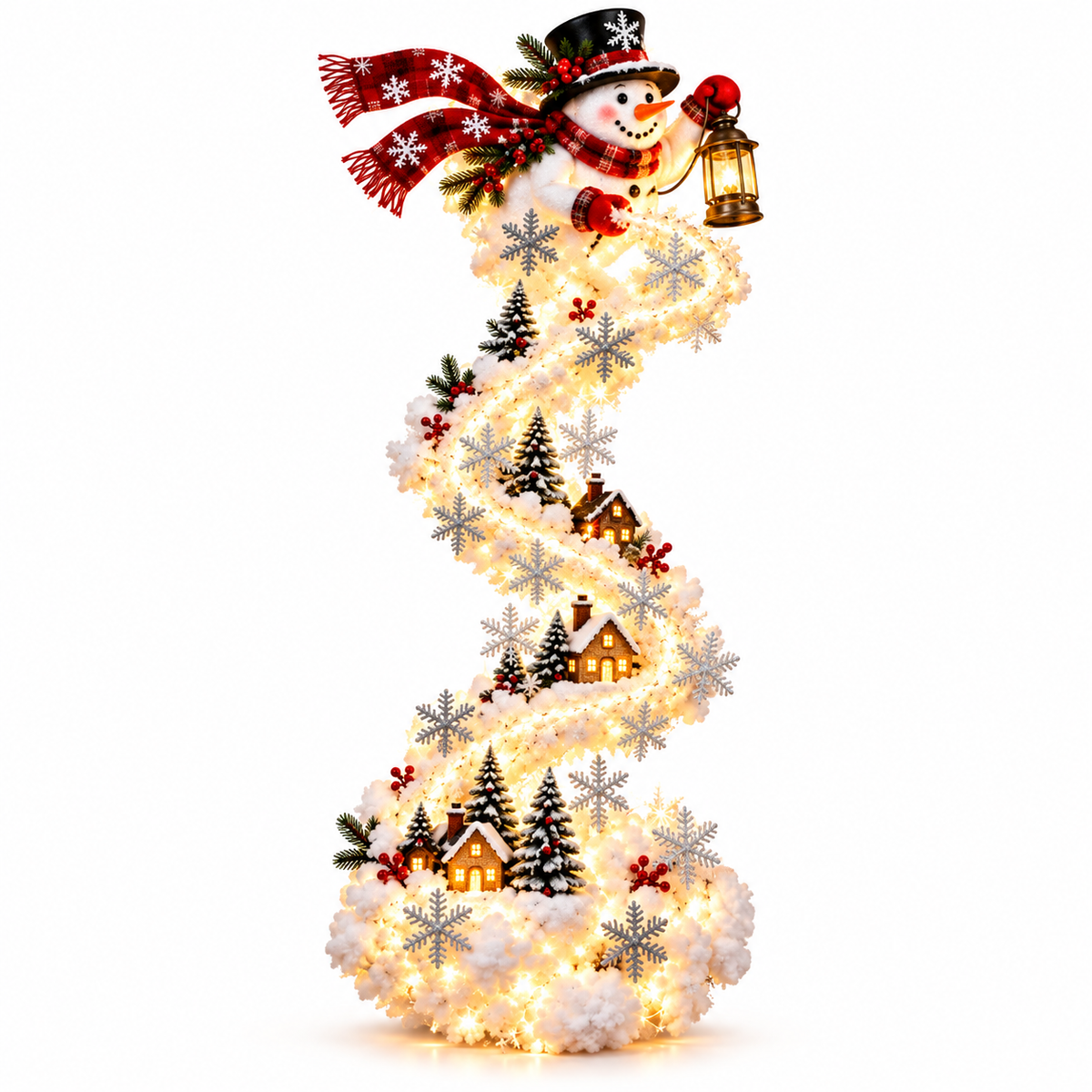 Glowing Snowman Christmas Door Hanger